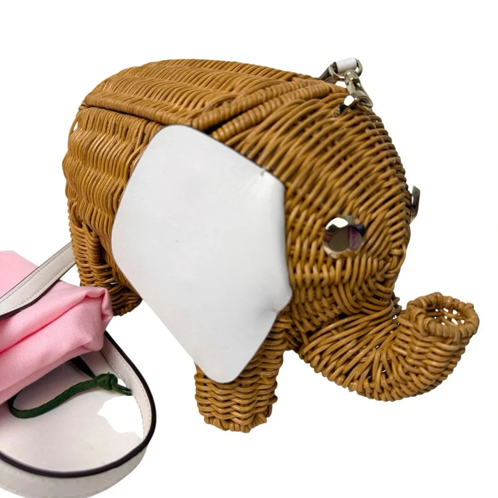 Kate Spade Rare Tiny Wicker Elephant Crossbody Bag